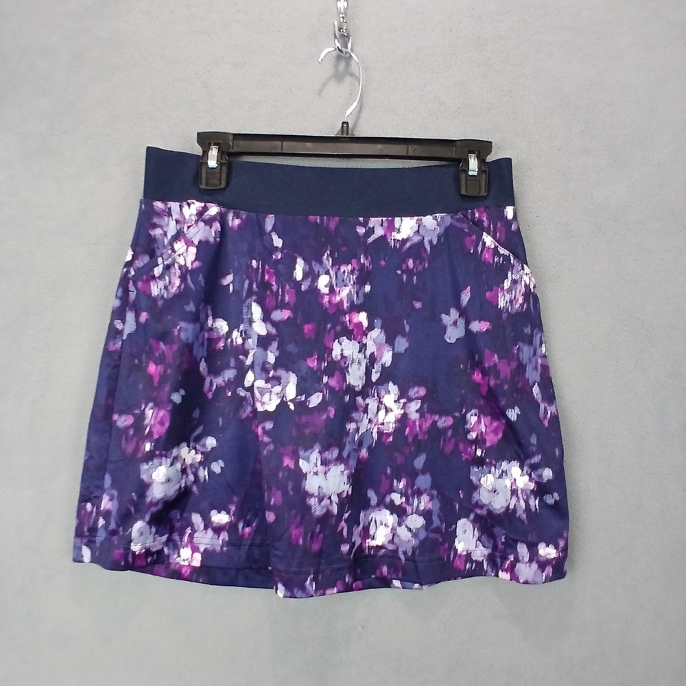 Callaway Golf Skort Womens Small‎ Purple Knit Lined Floral Print Athletic Wear